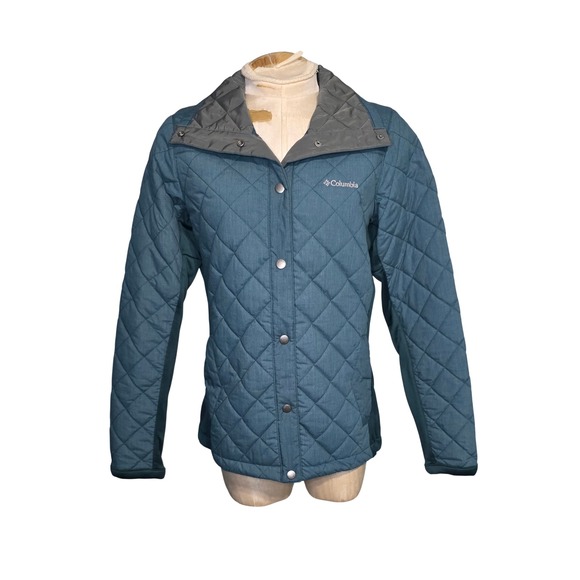 Columbia Jackets & Blazers - Columbia Womens Teal Blue Quilted Snap Front Jacket Small